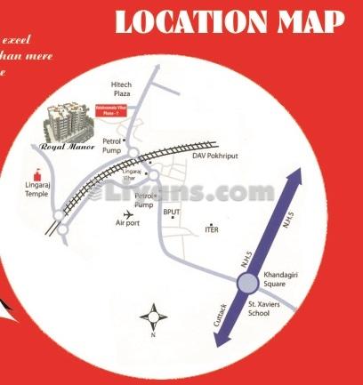 Location Map of 3 Bhk Flat For Sale- Royal Manor